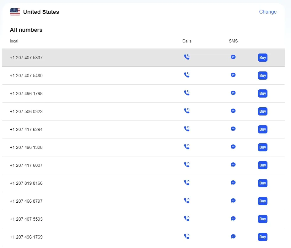 USA phone number rates 