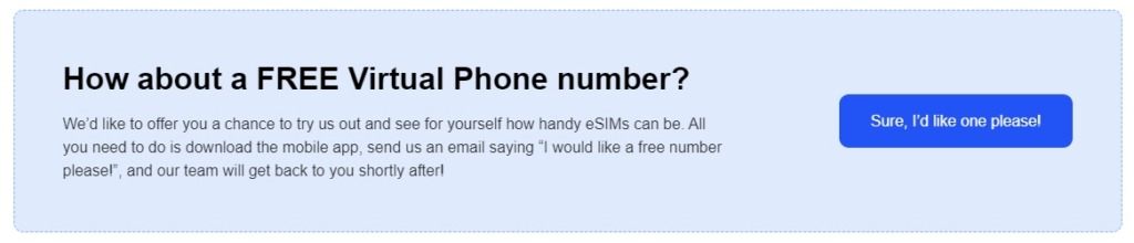 Free virtual phone number