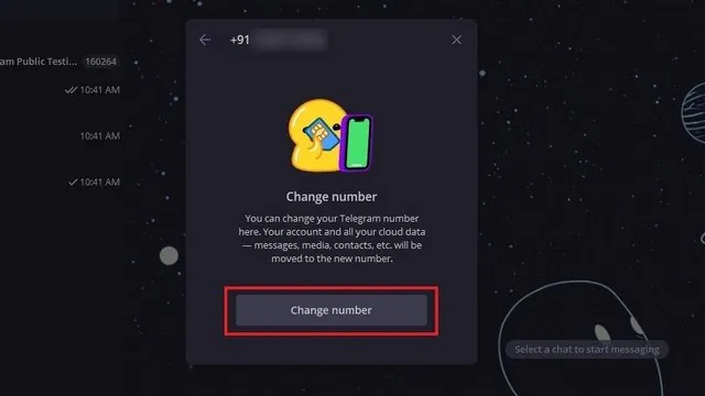 How to change number in Telegram