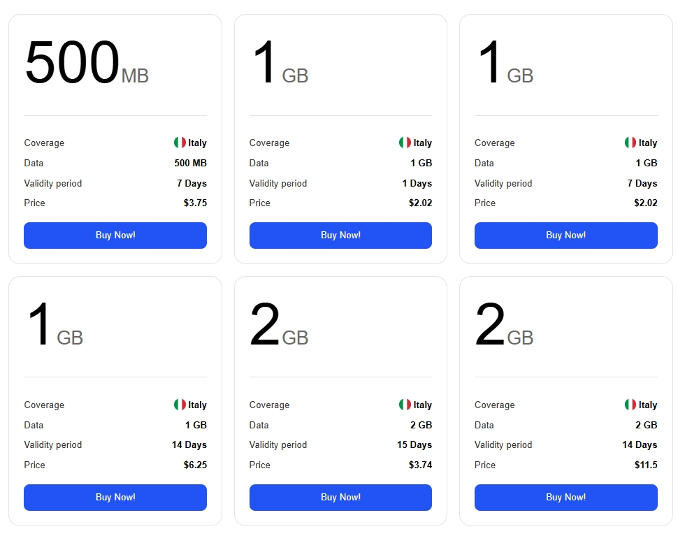 eSIM Plus price page