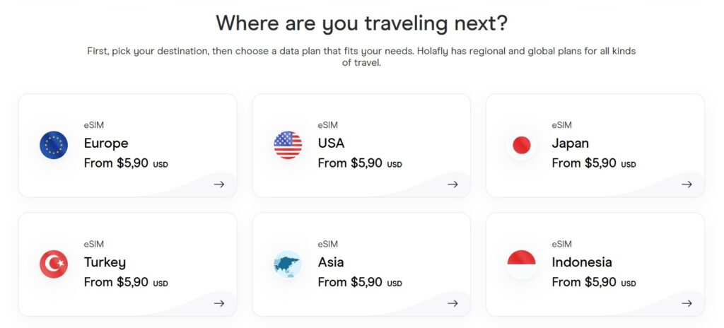 Holafly eSIM pricing