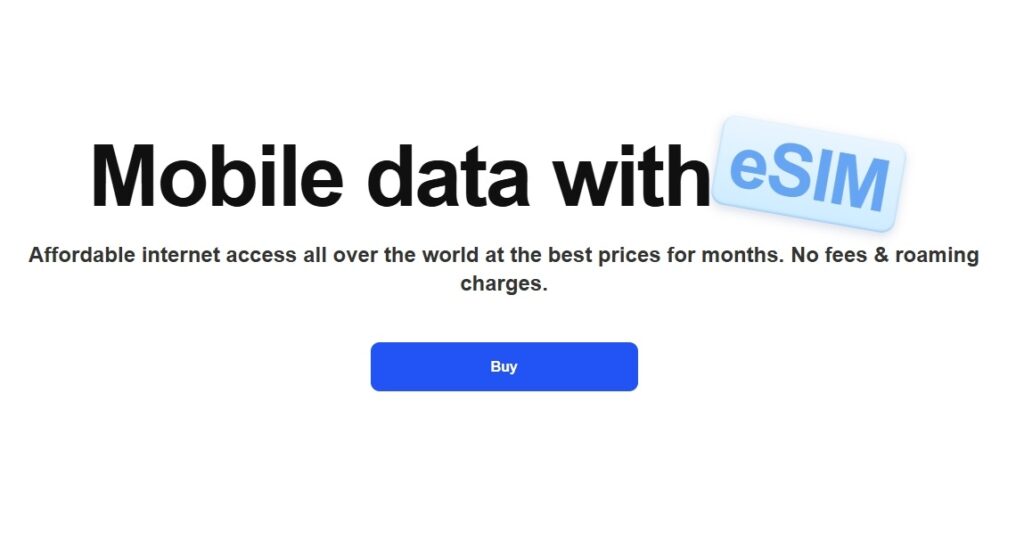 eSIM Plus main page