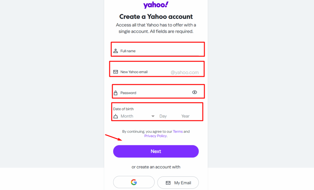 Yahoo email name