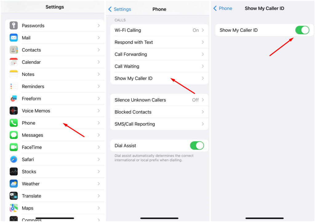 изменить идентификатор вызывающего абонента на iPhone