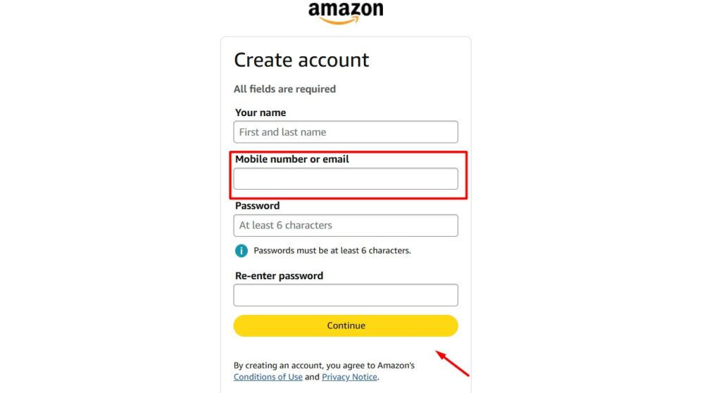 Регистрация аккаунта Amazon только по email
